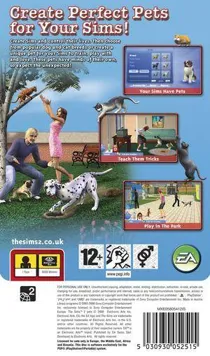 The Sims 2 - Pets (EU) box cover back